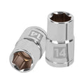 Dado corto 14 mm, 6 puntas, cuadro 1/2" | D1214M | Truper